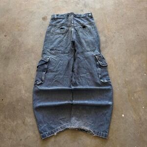 Baggy Route 66 Denim Cargo Wide Leg Jnco Styl Skater Y2k Vintage Jeans 34x30